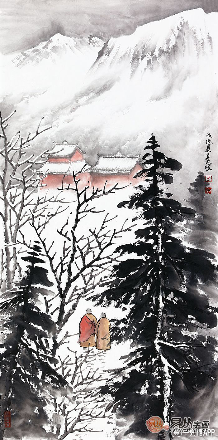 擅长描绘雪景的画家吴大恺,传承国粹的经典山水画欣赏