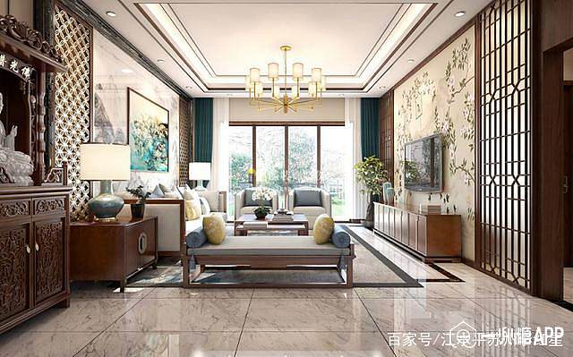 客厅装修效果图新中式轻奢客厅 5c0f701b7ce0d.jpg!710