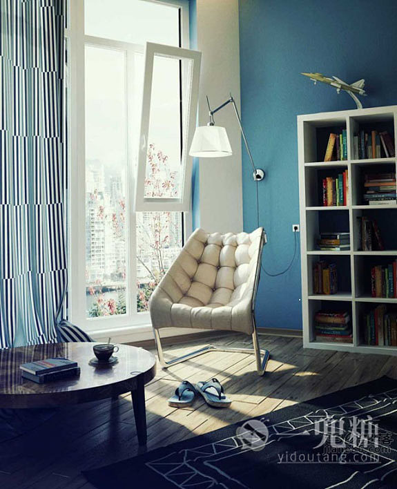 【图】[北欧宜家书房装修效果图]一个休闲椅,一