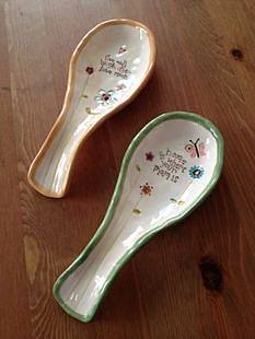 NATURAL LIFE 外贸余单陶瓷器皿 英文小花 勺