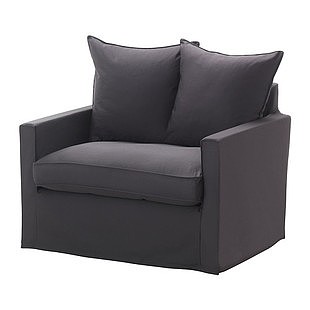 宜家代购 IKEA 奇维 三人沙发 丹思伯 深灰色-一