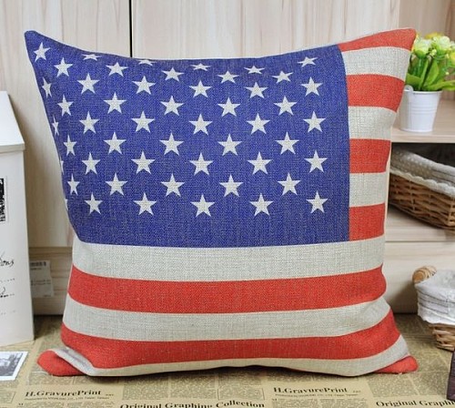 北欧\/宜家外贸复古美式田园 美国国旗星条旗棉