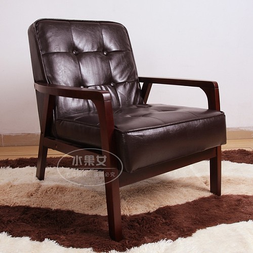 出口日本原单 木扶手沙发椅 座椅 布艺沙发 单人