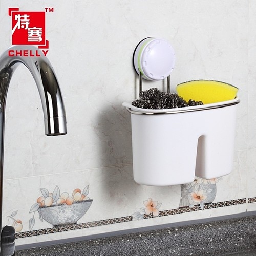 【图】厨房置物260116 厨房吸盘置物架 吸盘筷