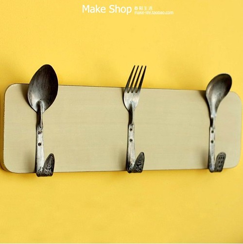 zakka风 北欧家居 厨房用品 复古 汤匙、叉子挂