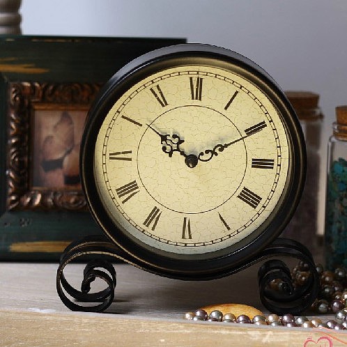 满额包邮 欧式复古圆盘 座钟台钟钟表家居饰品
