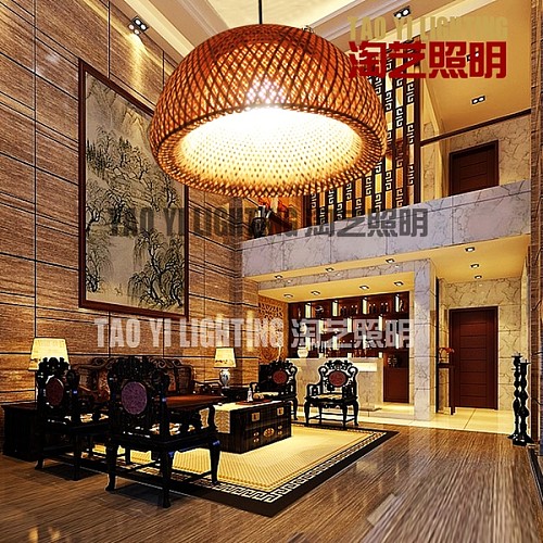 灯竹子编制东南亚创意竹吊灯 坏坏小老板娘走