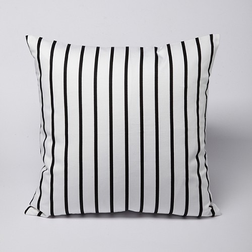 oslo布艺抱枕 纯棉抱枕套 简约黑白条纹靠垫抱