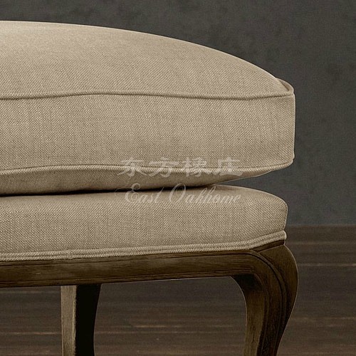 出口法式家具欧式客厅沙发脚踏凳 布艺实木组