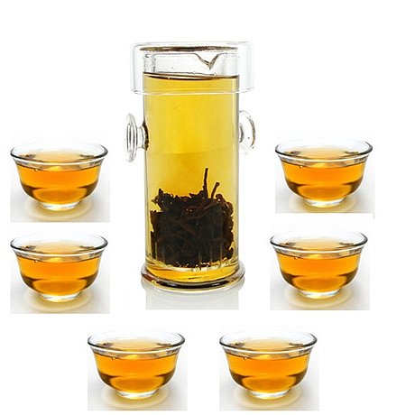 益家居红茶玻璃茶具套装泡茶器 耐热过滤功夫