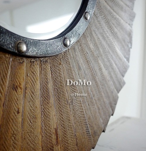 出口美国 工业风复古老杉木实木大型装饰镜 铆