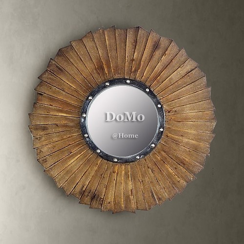 出口美国 工业风复古老杉木实木大型装饰镜 铆