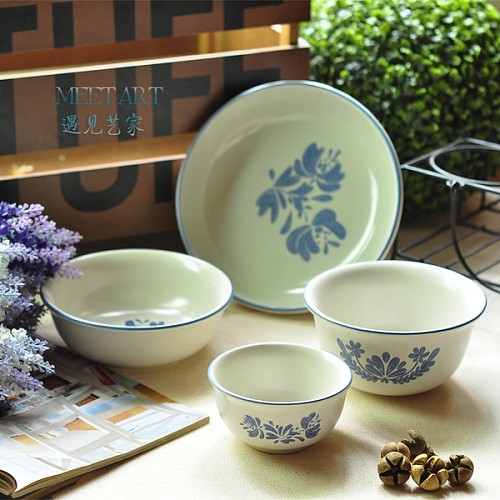 美国品牌pfaltzgraff青花系列陶瓷碗\/米饭碗\/