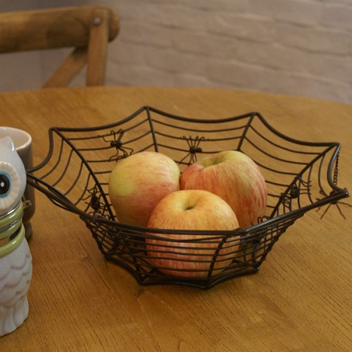 美式铁艺蜘蛛果盘,黑色美式乡村果盘搭配及图