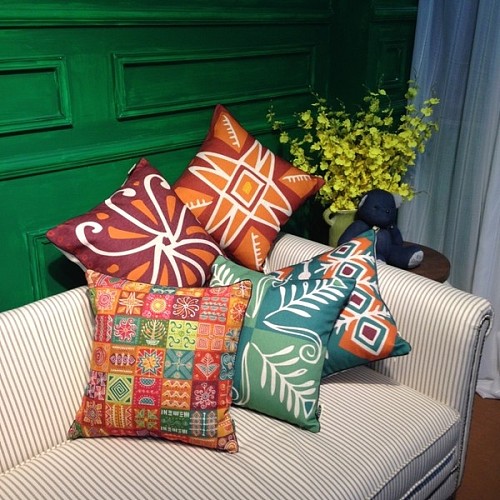 东南亚泰式异域咖啡馆靠垫棉麻客厅沙发抱枕绿