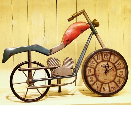 创意客厅挂钟大号码个性自行车时尚钟表现代儿