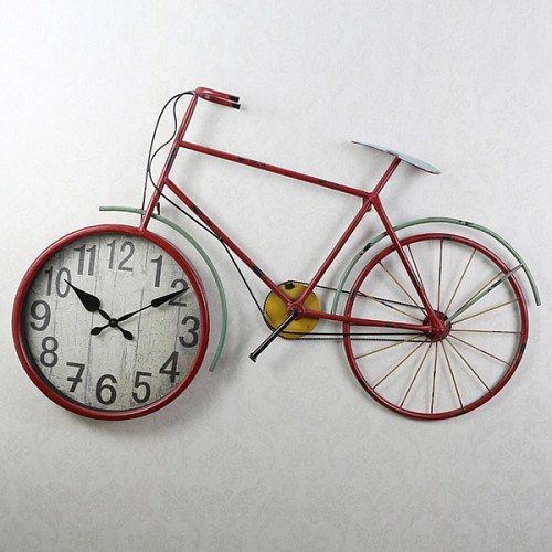 创意客厅挂钟大号码个性自行车时尚钟表现代儿