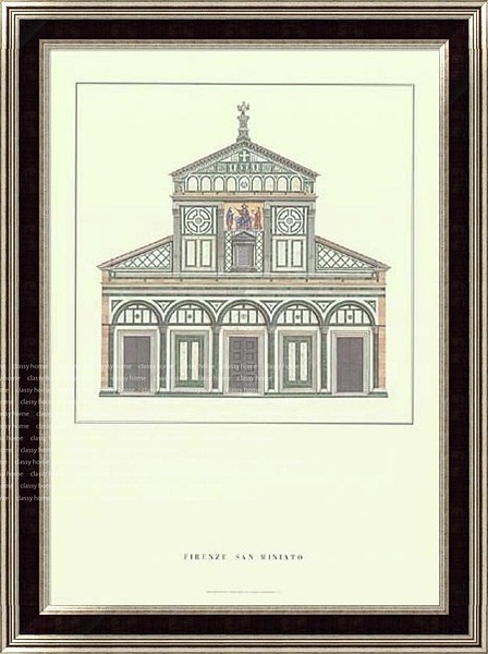 美克风格 欧式复古经典建筑装饰画有框画 美式