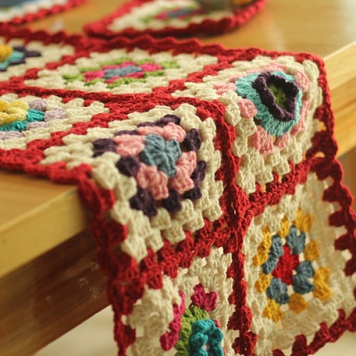 北欧森林系复古文艺田园风披肩毯祖母方格立体