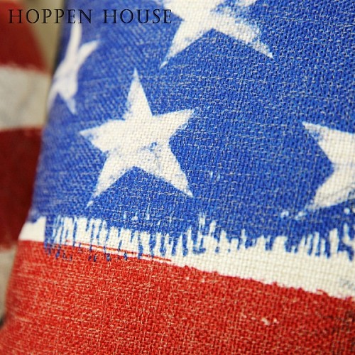 极有家发现棉麻美式美国星条旗抱枕靠垫沙发汽