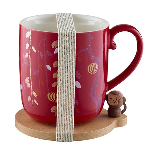 不包邮 台湾星巴克 12oz 猴年欢聚马克杯组 顺