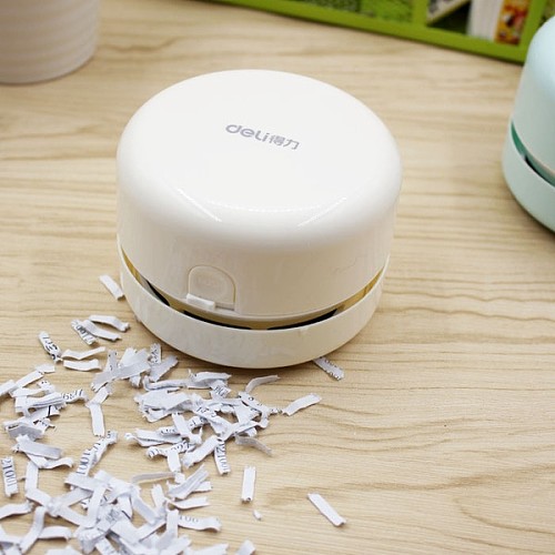 得力18880迷你吸尘器桌面清洁器轻松吸入纸屑随手净化灰尘吸力强,搭配及图片-一兜糖yidoutang.com