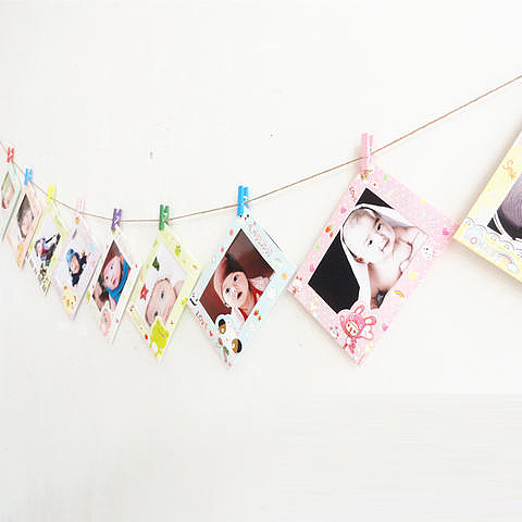 宝宝照片墙相框创意家居卡通纸质悬挂式相框墙