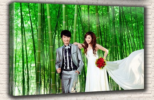 婚纱照艺术照片定制定做 油画布打印喷绘放大