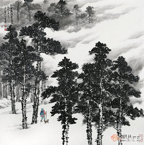 吴大恺雪景山水欣赏:禅意"雪"世界,雪中论禅  吴大恺最新雪景山水画