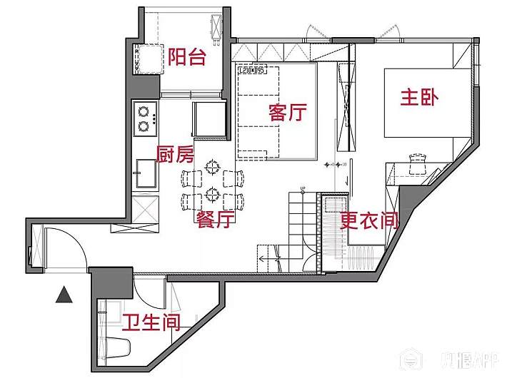 厨房更衣室平面图图片