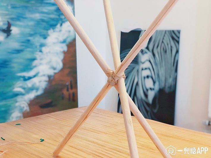 麻绳 圆木棒手工自制温馨暖光灯